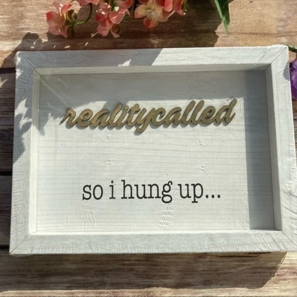 💋 Home accent reality called picture frame wall art faux wood humor